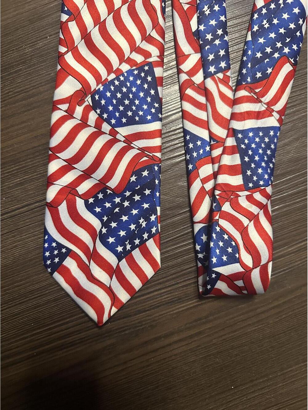 American flag patriotic tie July 4th summer